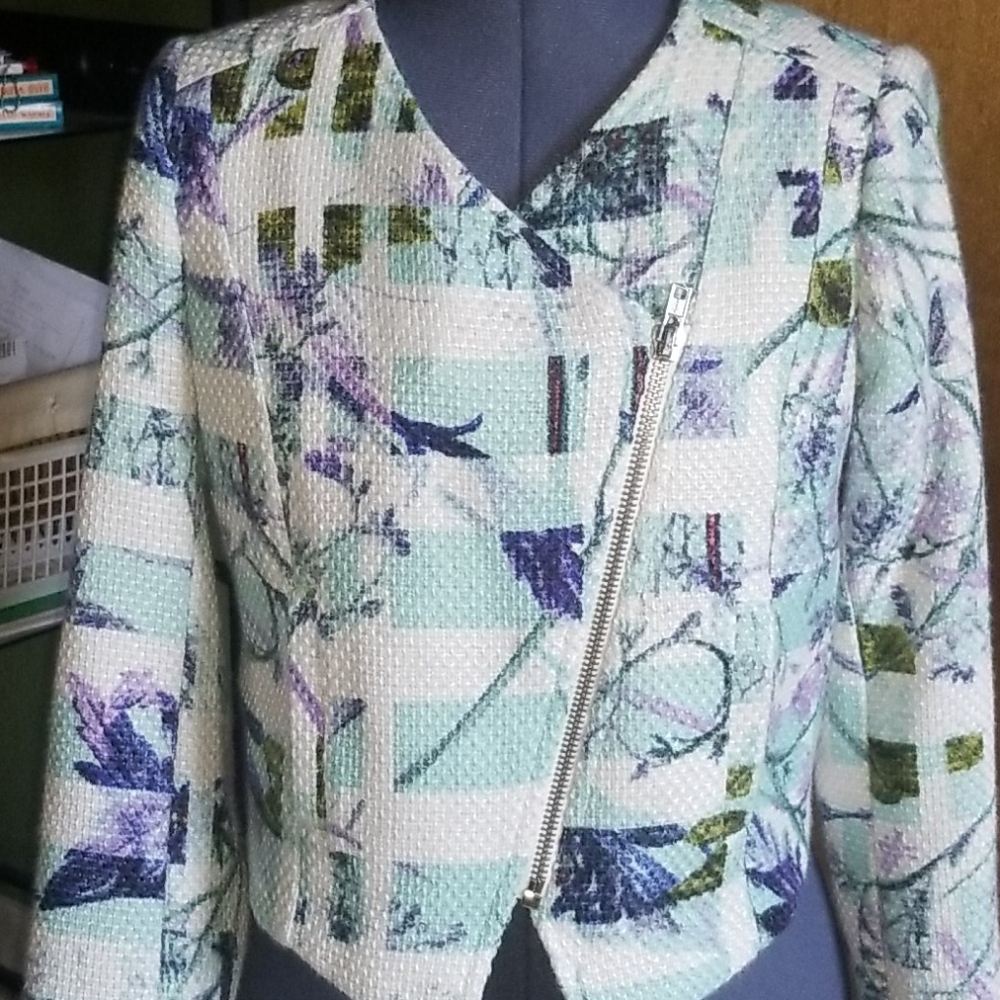 Bcbg Generation Aquashell Multi Crop Jacket Sz. 4 - image 2